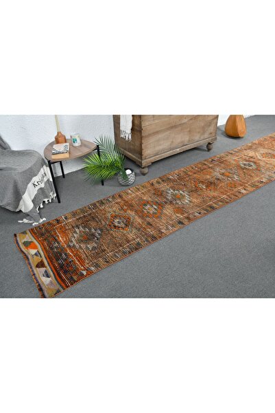 Kayra Export Koridor Halı, 70x344 cm Yolluk Halı, Nostaljik Halı, Kahverengi ...
