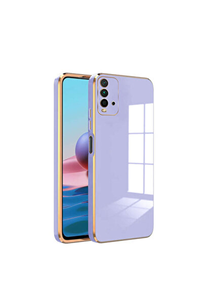 Xiaomi Redmi 9T Kapak Kamera Korumalı Lazer Kesim Lüx Silikon Kılıf - Lila