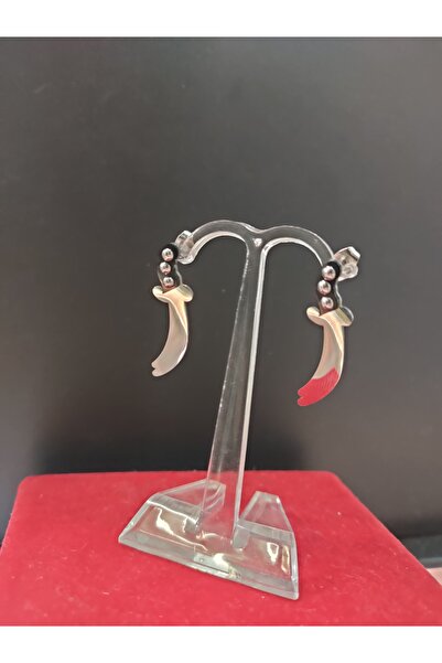 sarıyer silver Zülfikar Kılıç Temalı Çelik Küpe
