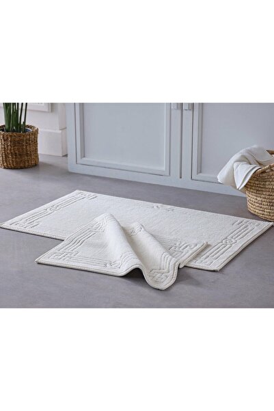 Doqu Home 2-Piece Bath Mat Cotton Harmo Cream 60x100 cm/50x60 cm