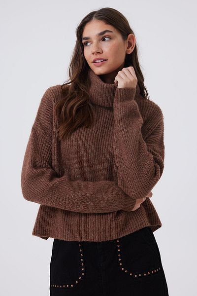 Lee Cooper Дамски плетени изделия и пуловер Rosa, кафяви