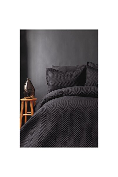 İssimo İSSİMO SIMPLY SATEN YATAK ÖRTÜSÜ SETİ TEK KİŞİLİK ANTRASİT