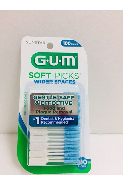 GUM Soft Picks Wider Spaces Intermediate Face Brush 100 Pieces