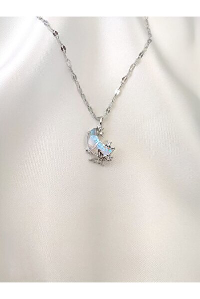 Evorya قلادة نسائية من الفولاذ المقاوم للصدأ بحجر الزركون والزجاج الشفاف على ...