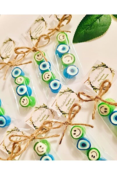 ŞEKERCİYAŞAR Yeşil Gülenyüz Desenli Doğum Günü, Babyshower, Düğün, Sünnet, Me...