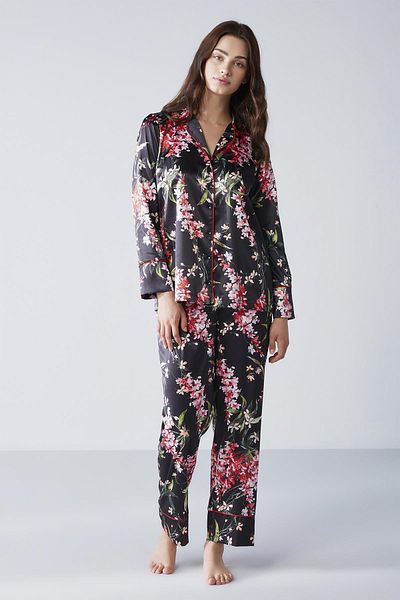 Penyemood Floral patterned satin pajamas set -2040