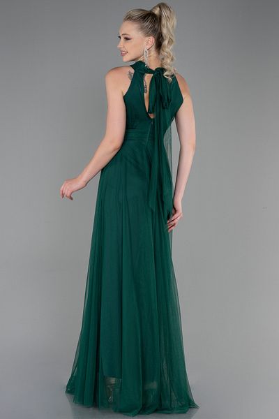 Abiyefon Emerald Green Halter Neck Long Evening Dress ABU3252