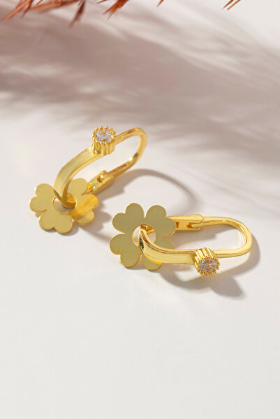 Feays Silver 925 Ayar Gümüş Yonca Göçmen Küpesi