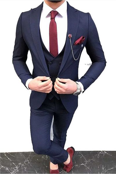 FRİYA Slim Fit Vest Suit (Tie & Collar Chain Accessory)