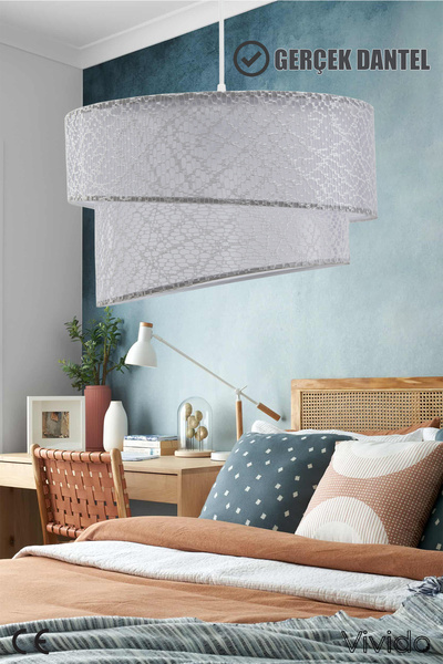Vivido Abajur Lace White Chandelier Bipartite