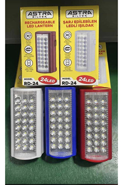 Filipus 24’ledli Işıldak Telefon Şarj Edebilen 80 Saat Yanma Usb’li Şarjlı Le...