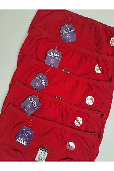 NARIYA Kadın Külot 5'li 5 Adet Büyük Beden Yüksek Bel %100 Pamuklu Külot Iç Giyim Rahat Ter Emen Çamaşır