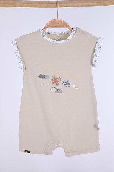 Babydola Helicopter Printed Collar Snap Fastener Holiday Basic Jumpsuit 12903
