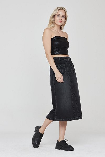 Pantamo Jeans Pantamo Mid Tone Distressed Blue Woman's Denim Skirt