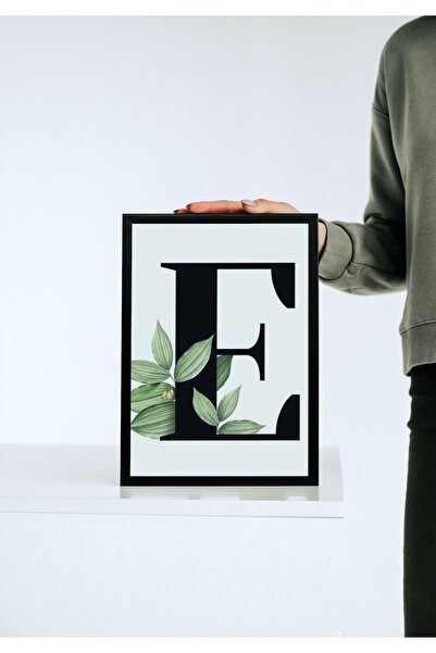 caddehediye E HARFİ TASARIM KİŞİYE ÖZEL Ahşap Mdf Çerçeve Görünümlü Tablo Dekor