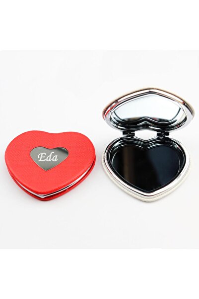 PİGADO Sevgiliye Anneye Hediye İsme Kişiye Özel Kırmızı Kalpli Ayna