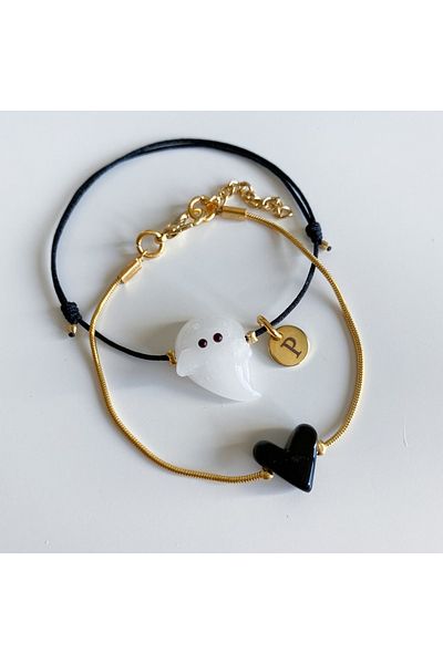 CHARMLUCKY Murano ghost - heart bracelet combination