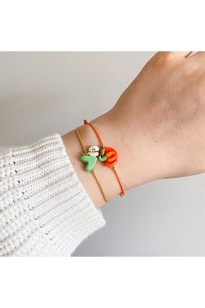 CHARMLUCKY Murano pumpkin-heart bracelet combination