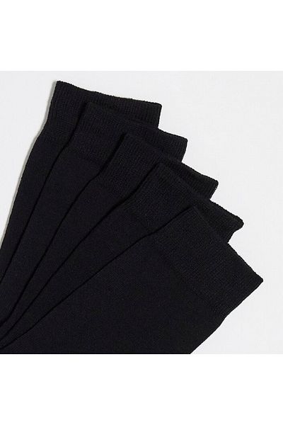 Fs Fresh Socks Чифт от 4 черни памучни дълги чорапи до глезена