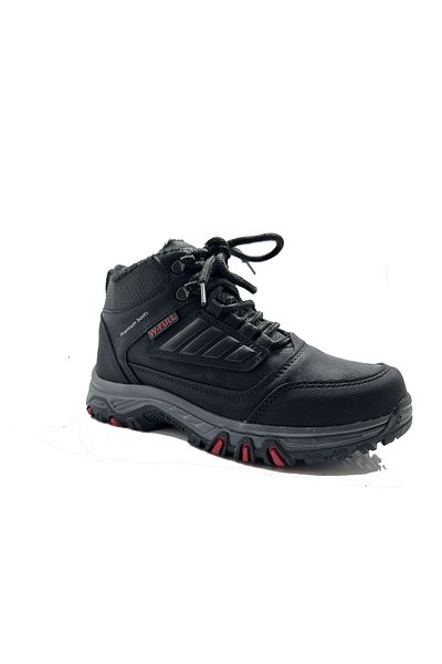 Wanderfull 3022 Black-Red Children's Boots with Fur Inside and Zipper