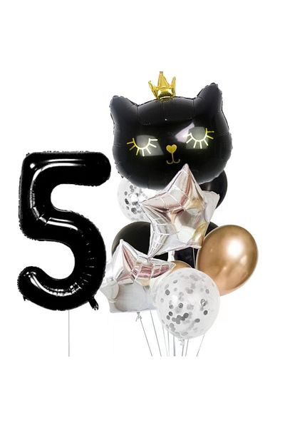 DÜVENCİ TİCARET BLACK CAT AGE BALLOON SET