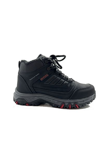Wanderfull 3022 Black-Red Children's Boots with Fur Inside and Zipper