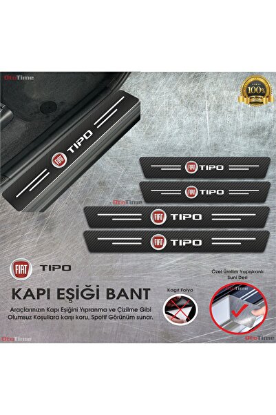 Sm Motors Fiat Tipo Logolu Karbon Kapı Eşiği Koruyucu Suni Deri 4'lü Set