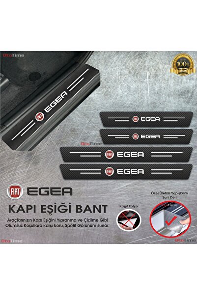 Sm Motors Fiat Egea Logolu Karbon Kapı Eşiği Koruyucu Suni Deri 4'lü Set
