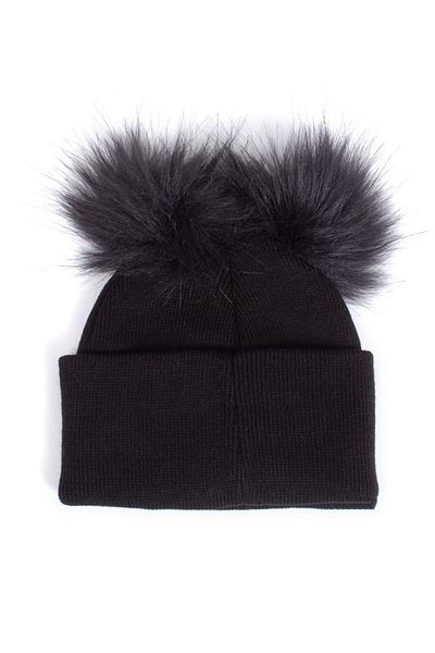 Accessory City Унисекс детска черна шапка с помпон