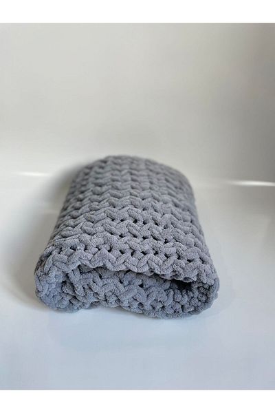 Alize Puffy Hand Knitted Baby Blanket