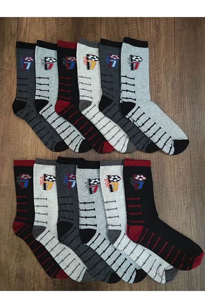 Leement socks Детски памучни ароматизирани чорапи, 12 чифта, с шарки
