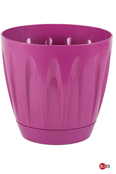 Bliss Papatya Saksı 46 Lt Parlak Plastik Tekerlekli Drenajlı Çiçek Saksısı (RESİMDEKİ ALT TABAK YOKTUR.)