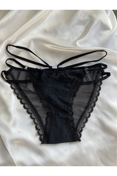 The Semy Dantelli Siyah Kadın Bikini Külot