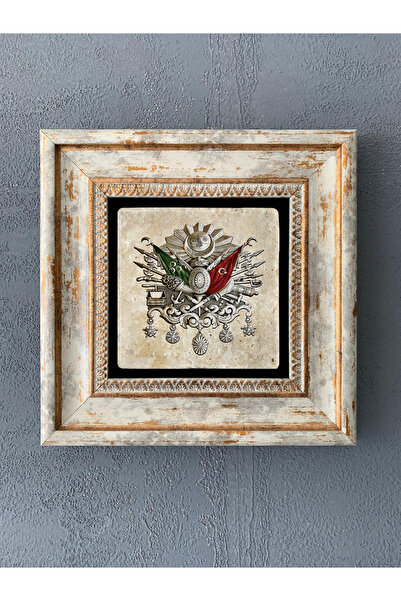 Oscar Stone Decor Çerçeveli Taş Duvar Dekoru 20 x 20 cm OSMANLI TUĞRASI