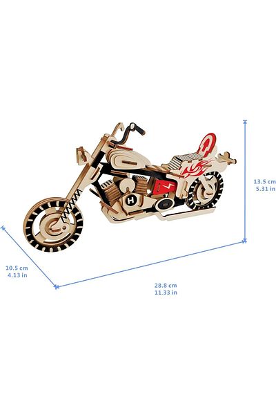 Hayal Sepeti Motorcycle Wooden Model Large Size Paintable Model