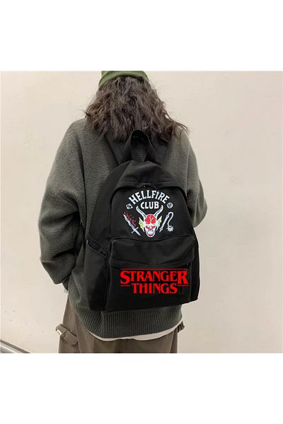 Köstebek Stranger Things Helfire Black School Backpack - With Water Bottle, Mingalondon