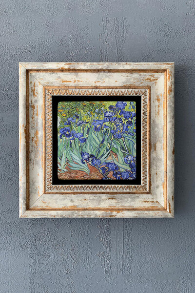 Oscar Stone Decor Çerçeveli Taş Tablo 20x20 cm Wall Decor Van Gogh Eserleri