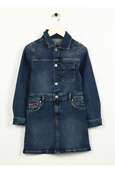 Lee Cooper Indigo Girl Dress 241 Lcg 144001 Alisa Mid Blue