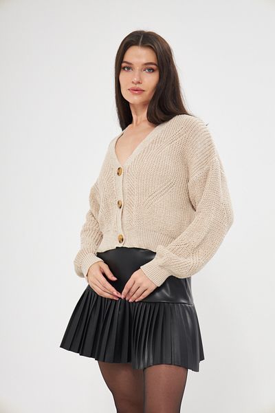 Eke Tekstil Stone Women's Buttoned Crop Knitwear Cardigan