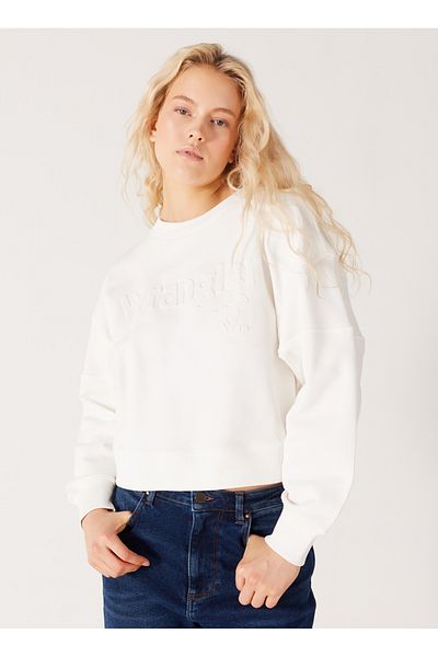 WRANGLER White Crew Neck Women's Sweatshirt - W6Y2Iqw02