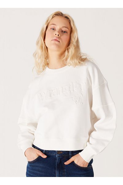 WRANGLER White Crew Neck Women's Sweatshirt - W6Y2Iqw02