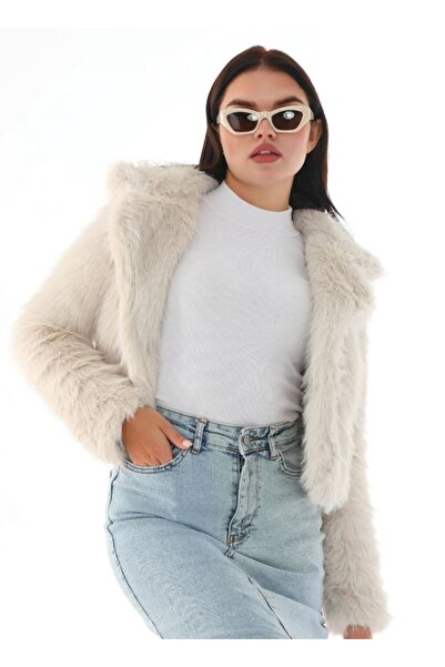 Lady Pixie Women's Short Shawl Collar Crop plush