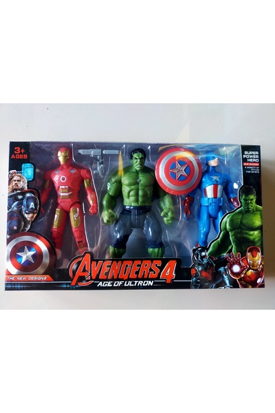osman kızılkaya AVENGERS Hulk Kaptan Amerika Iron Man 16 cm 2 3'lü Süper Kahr...