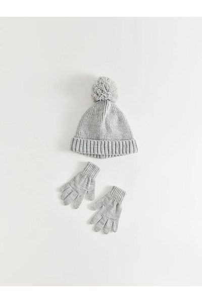 LC Waikiki Lcw Basic Baby Boy Knitwear Beret and Gloves Set of 2