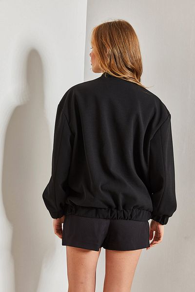 Bianco Lucci Dámská potápěčská bunda Crepe Bomber s elastickým pasem
