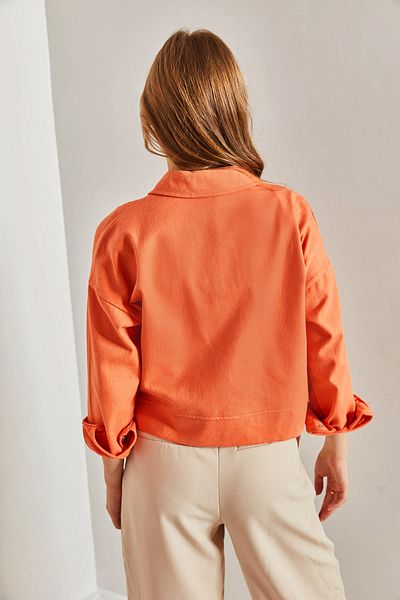Bianco Lucci Women's Double Pocket Gabardine Jacket