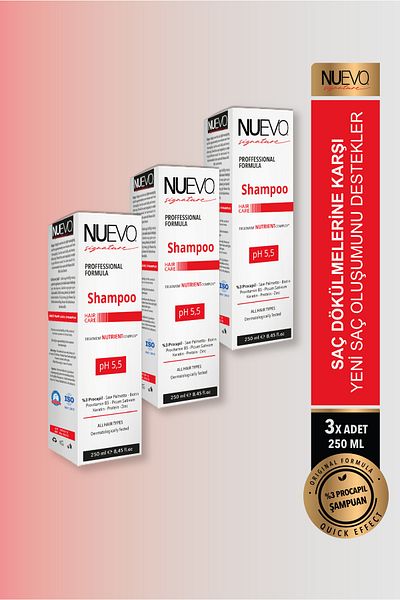 Nuevo Signature 3 Pieces 3% Procapil Shampoo - Anti-Hair Loss and After-Hair Transplant
