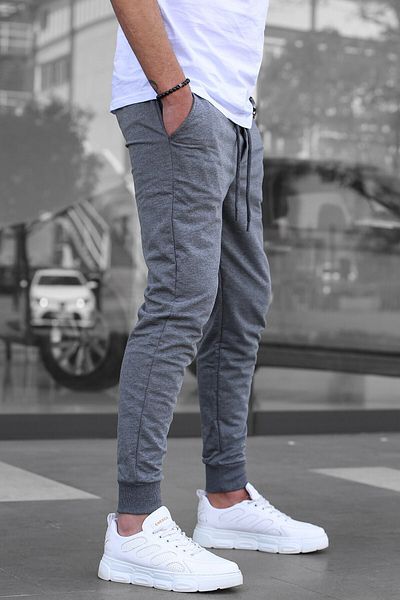 Tight Lady Ανδρικό αθλητικό παντελόνι Anthracite Cuffed Slim Fit / Φούτερ
