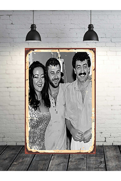 TAKIFİX Oya Aydoğan Azer Bülbül Müslüm Gürses 20x30 Cm Retro Ahşap Tablo