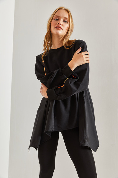 Bianco Lucci Dámská oversize mikina s dvojitým pruhem